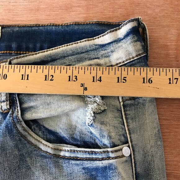 KDNK Straight Jeans Men 32x31 Blue Mid Rise Distressed Ankle Zip Stretch 16489 - Picture 11 of 12